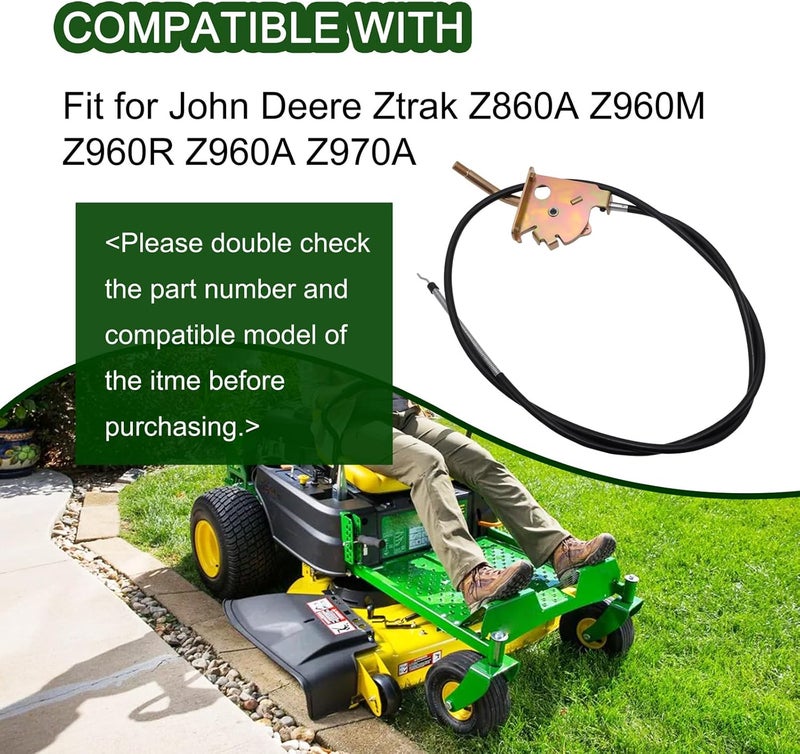 repustor Throttle Control Cable AUC11502 Compatible with John Deere Ztrak Z860A Z960M Z960R Z960A Z970A,AUC11502 Lawn Mowers Replacement Parts for John Deere - Image 3